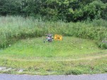 Memorial to motorcycle accident victim, Augusta Township, Michigan (photo by Dwight Burdette)