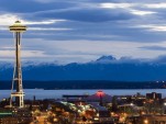 Seattle, Boston, Washington, D.C. Ranked Safest Cities For Pedestrians Seattle Center as night falls (photo by Jeffery Hayes)