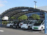 Solar powered electric-car charging facility, Mitsubishi headquarters, Cypress, CA