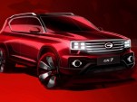 Teaser for Trumpchi GS7 debuting at 2017 Detroit auto show
