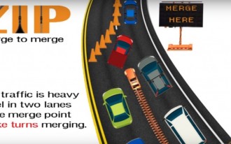 What's the best way to merge when a lane closes? Use 'The Zipper'