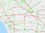 Traffic in Los Angeles on Google Maps